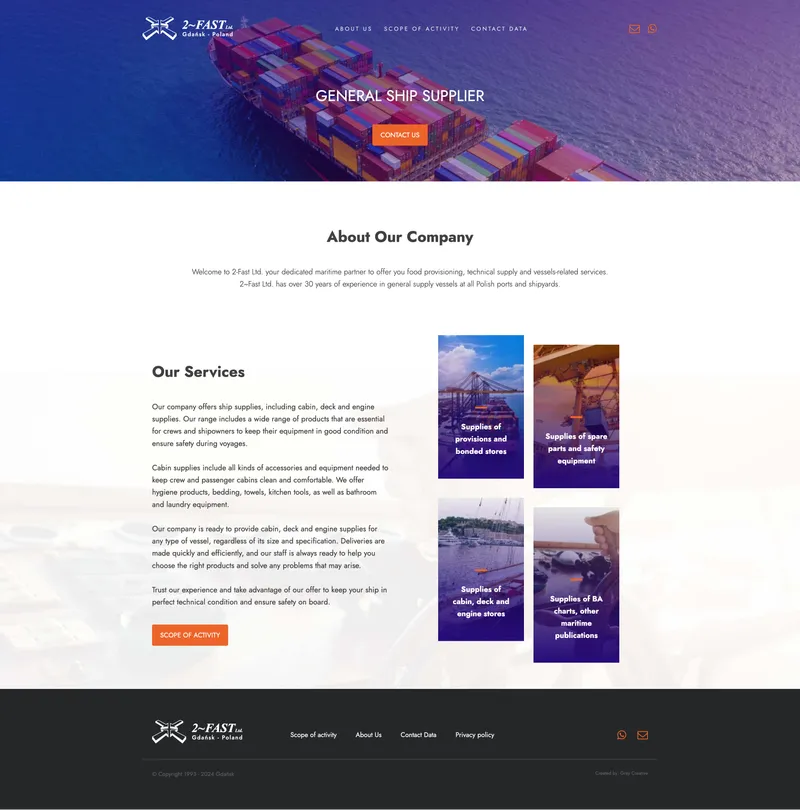 2-Fast Ltd. — strona dla firmy morskiej