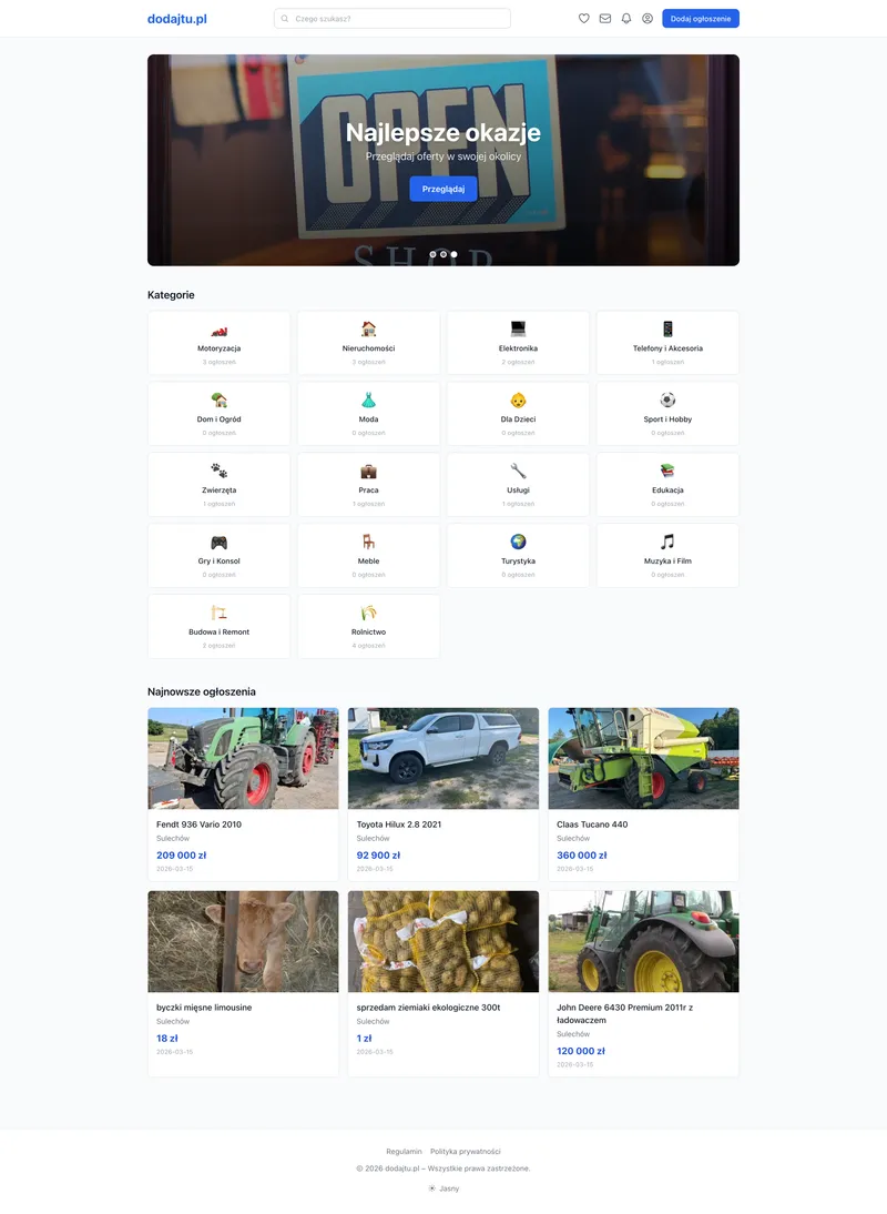 Dodajtu.pl — portal ogłoszeniowy