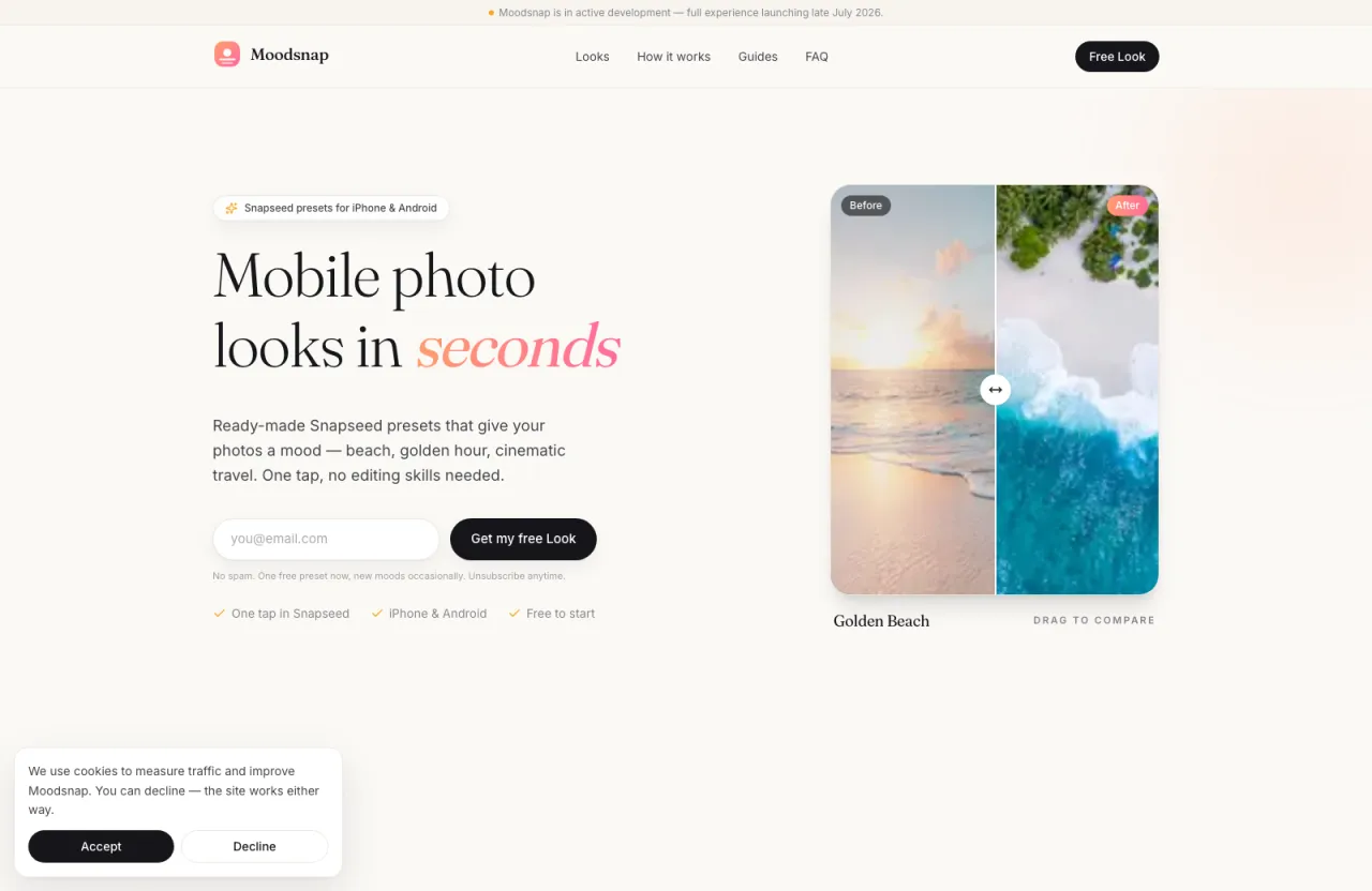 Moodsnap — globalny mikroprodukt z presetami do Snapseed